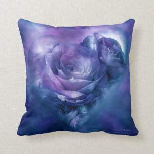 Herz eines Rosen-Lavendel-blauen Kissen