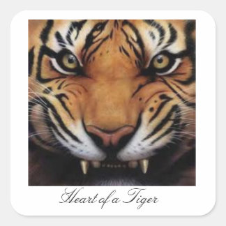 Herz eines Tigerklebers Quadratischer Aufkleber
