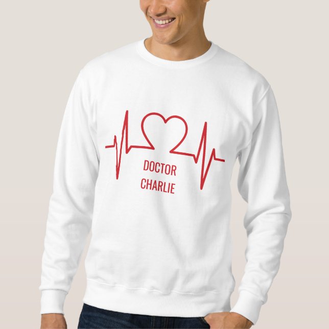 Herz EKG individuelle Name & Beruf Bekleidung Sweatshirt (Vorderseite)