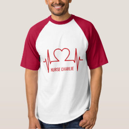 Herz EKG individuelle Name & Beruf Bekleidung T-Shirt