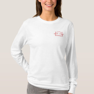 Herz EKG individuelle Name & Beruf Bekleidung T-Shirt