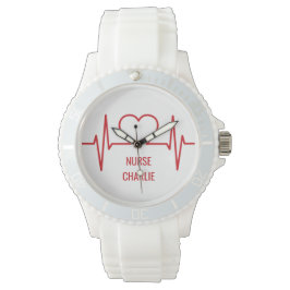 Herz EKG individuelle Name & Beruf Uhren