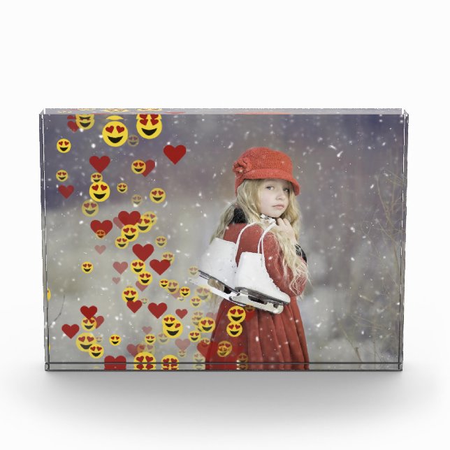 Herz-Emoji-Foto-Block Fotoblock (Vorderseite)