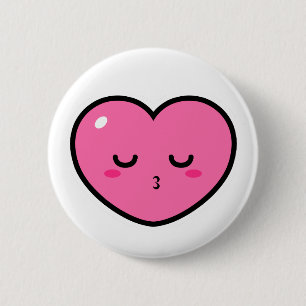 Herz Emoji wartete einen Kuss Button