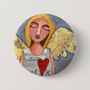 Herz-Engel - himmlischer Knopf Button