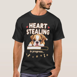 Herz Englische Bulldogge Hund Lustiges Geschenk Bu T-Shirt