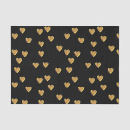 Herz-Entwurfs-Schwarzes und Gold Seidenpapier