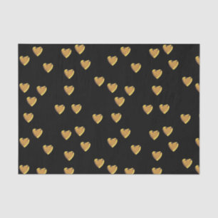 Herz-Entwurfs-Schwarzes und Gold Seidenpapier
