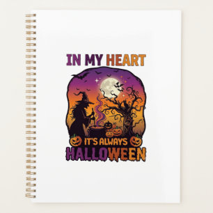 Herz Es ist immer Halloween Hexe Kessel Baum Muh Planer