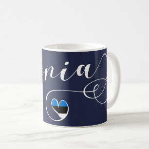Herz Estland Tasse, Finn, Estnisch Kaffeetasse
