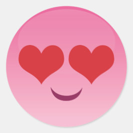 Herz Eyes Emoji Runder Aufkleber