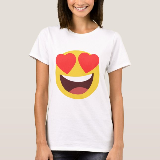Herz Eyes Emoji T-Shirt (Vorderseite)