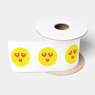 Herz Eyes Kiss Lips Liebe Emoji Satinband