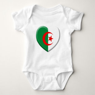Herz Fahne Algerien schließt auf Baby Strampler