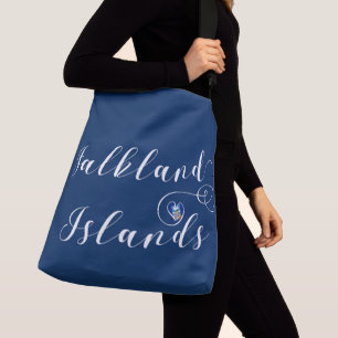 Herz Falkland Islands Flag, Falkland Isles Tragetaschen Mit Langen Trägern
