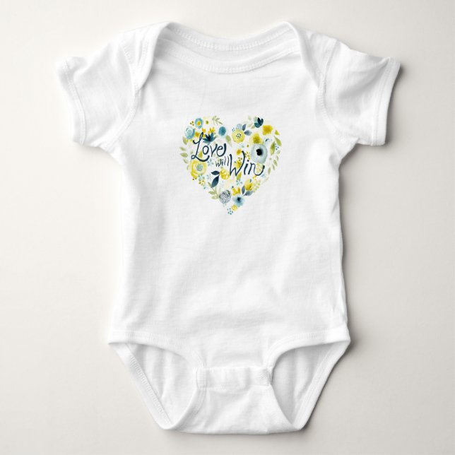 Herz-Filz Baby Strampler (Vorderseite)