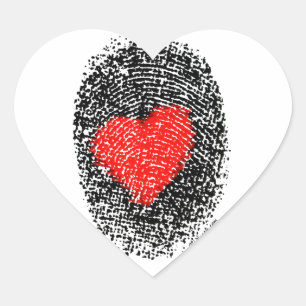 Herz-Fingerabdruck-Liebe-Aufkleber-Herz geformt Herz-Aufkleber