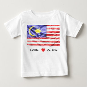 Herz-Flagge der Gewohnheits-I von Malaysia Baby T-shirt