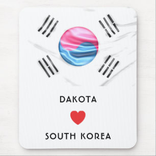 Herz-Flagge der Gewohnheits-I von Südkorea Mousepad