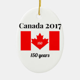 Herz-Flagge Kanadas 150 im Jahre 2017 Keramik Ornament