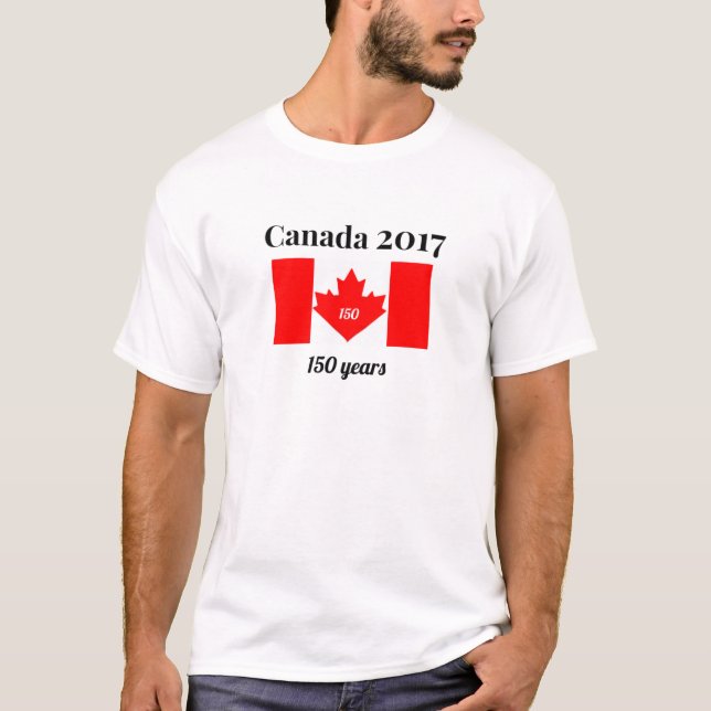 Herz-Flagge Kanadas 150 im Jahre 2017 T-Shirt (Vorderseite)