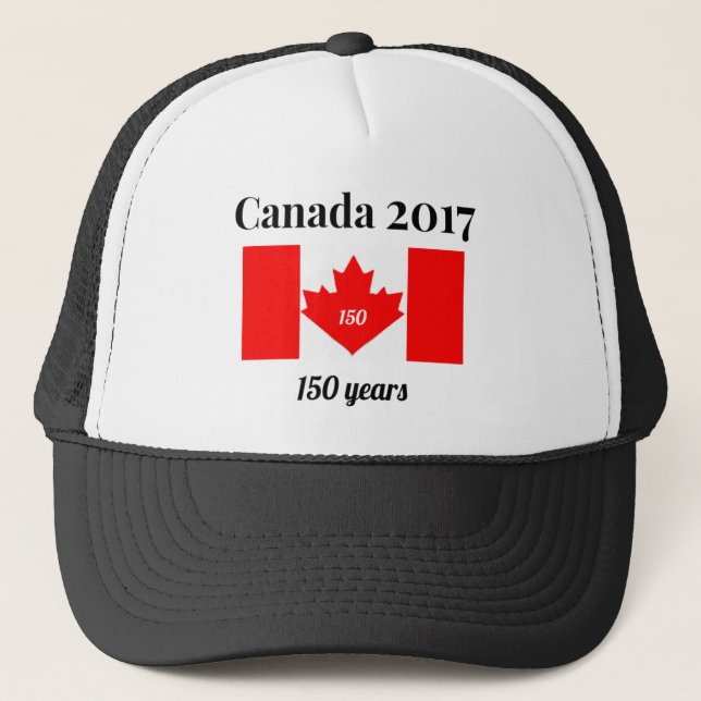 Herz-Flagge Kanadas 150 im Jahre 2017 Truckerkappe (Vorderseite)