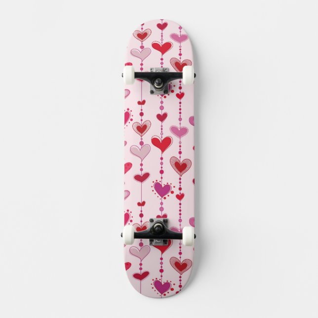 Herz-Fliesen Skateboard (Vorderseite)