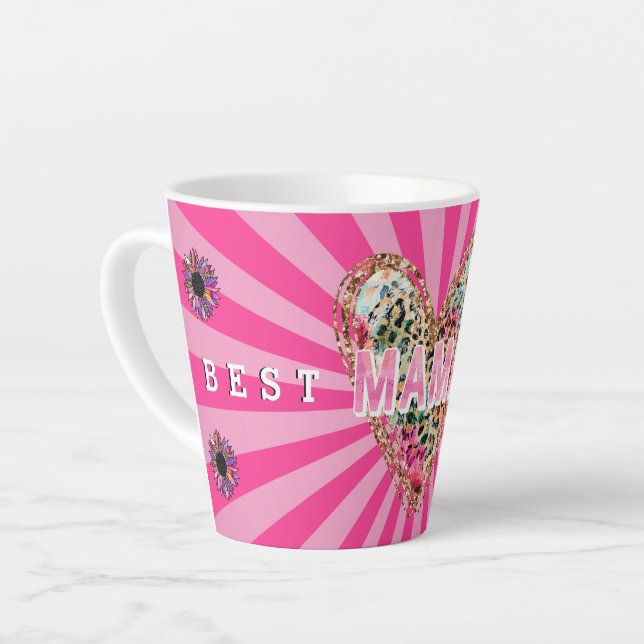 Herz-Floral-Mama anpassen Milchtasse (Linke Ecke)