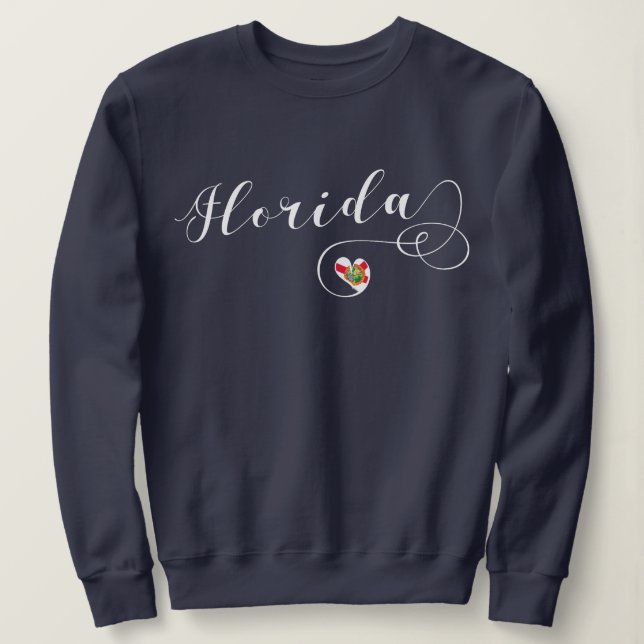 Herz-Florida-Sweatshirt, Florida, Miami Sweatshirt (Design vorne)