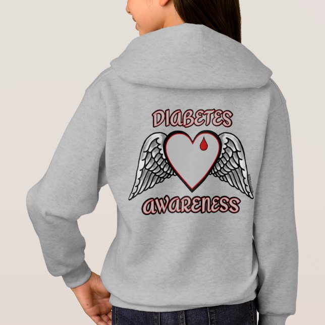 Herz/Flügel... Diabetes Hoodie (Rückseite)