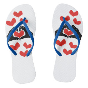 Herz Form Hände Illustration mit roten Herzen Flip Flops