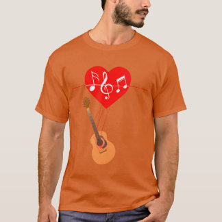 Herz Form Musikalische Notizen für Musikliebhaber  T-Shirt