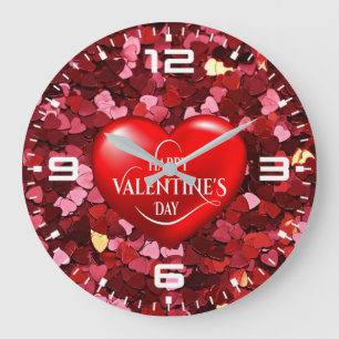 Herz Formen Texture-20622 Große Wanduhr