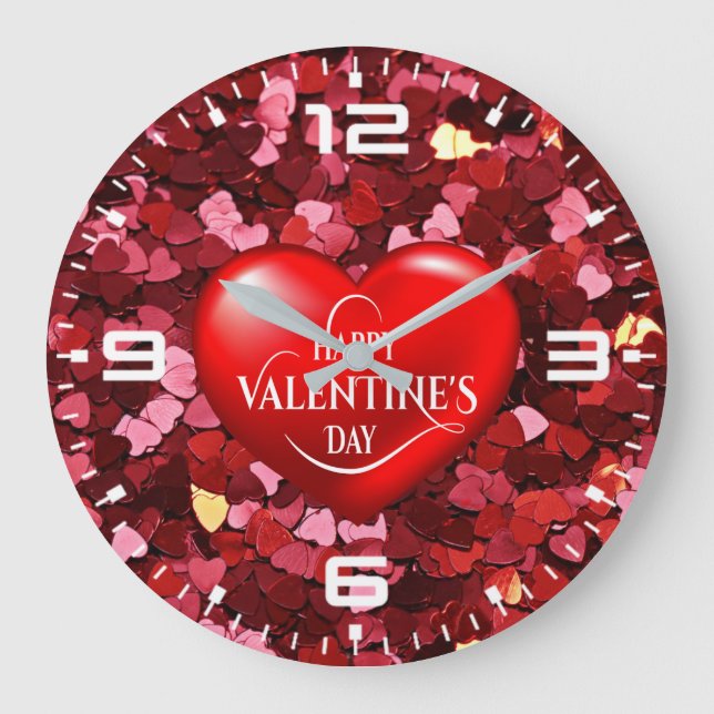 Herz Formen Texture-20622 Große Wanduhr (Vorderseite)