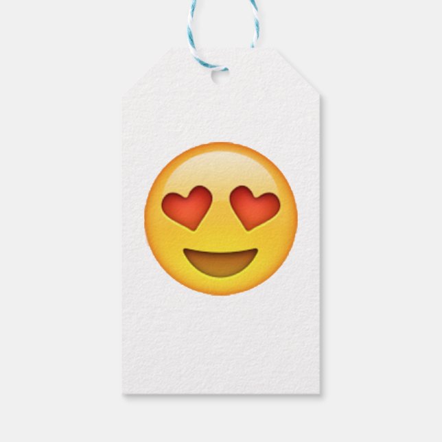 Herz-förmige Augen - Emoji Geschenkanhänger (Rückseite)