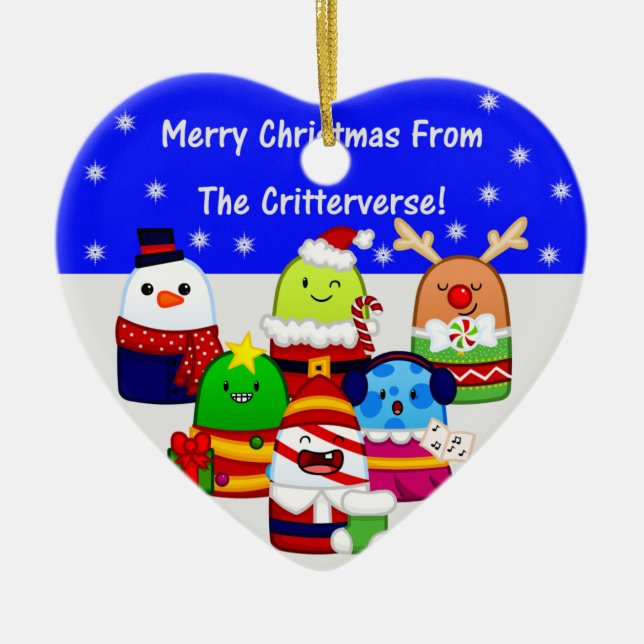 Herz-Förmige Keramik-Weihnachtsverzierung Keramik Ornament (Vorne)