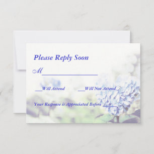 Herz-Förmiges blaues Hydrangea UAWG RSVP Karte