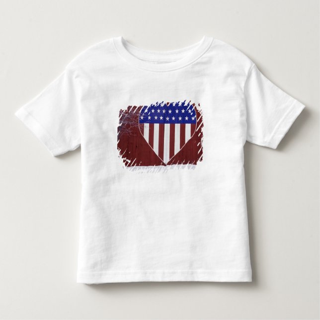 Herz-Förmiges US Flagge Kleinkind T-shirt (Vorderseite)