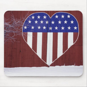 Herz-Förmiges US Flagge Mousepad