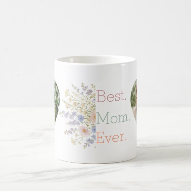 Herz-Foto & Blumendesign - Perfekte Muttertagsstou Kaffeetasse (Mittel)