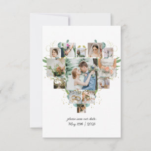 Herz-Foto-Collage Paar-Hochzeit Termin vormerken Save The Date
