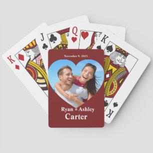 Herz Foto Hochzeit Braut & Bräutigam Spielkarten