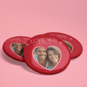 Herz Foto LIEBE DICH Valentinsche Geschenk Button