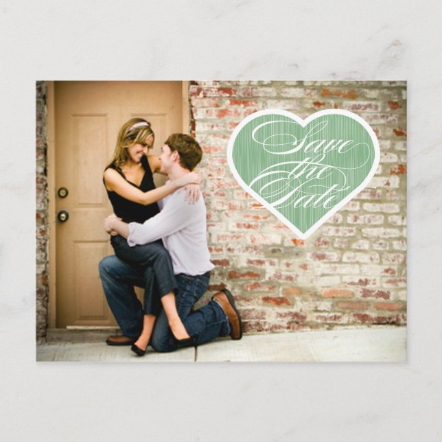 Herz | Foto Save the Date Postkarte (Vorderseite)