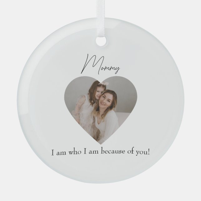 Herz-Foto und Geschenk für benutzerdefinierte Nach Ornament Aus Glas (Vorderseite)