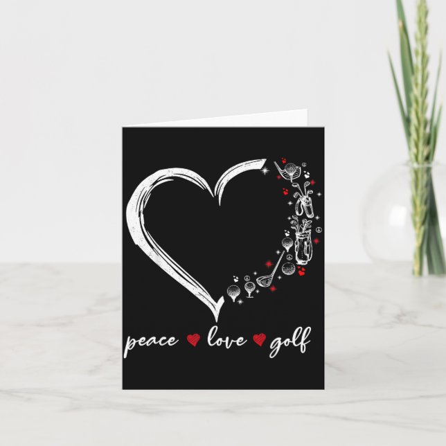 Herz Frieden Liebe Golf Spieler Srt Liebhaber Outf Karte (Vorderseite)