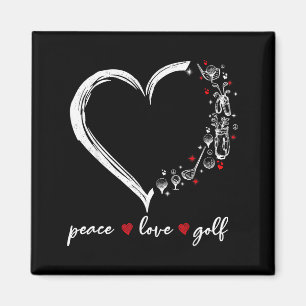 Herz Frieden Liebe Golfspieler Srt Liebhaber Outfi Magnet