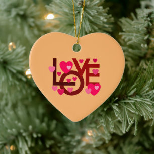 Herz für Geliebte Keramik Ornament