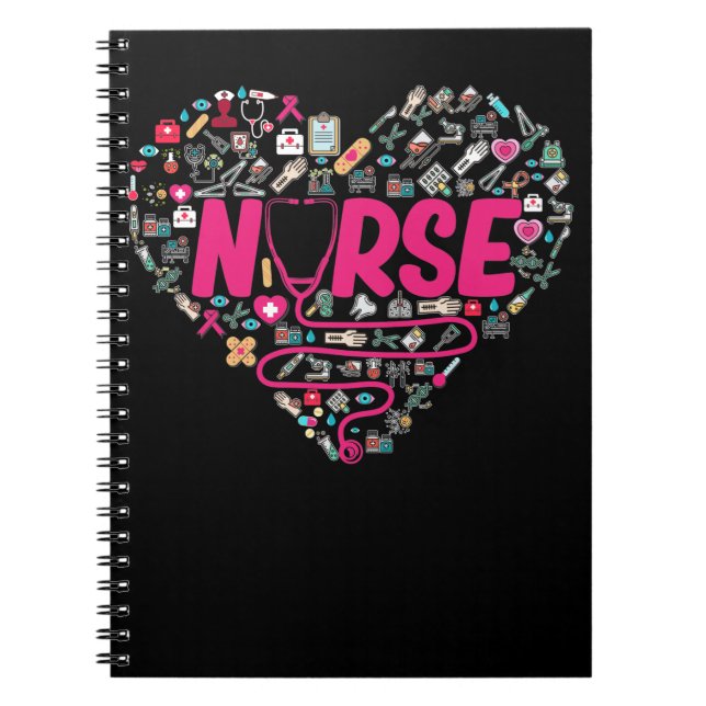 Herz für medizinisches Material von Nurse Stethosc Notizblock (Vorderseite)