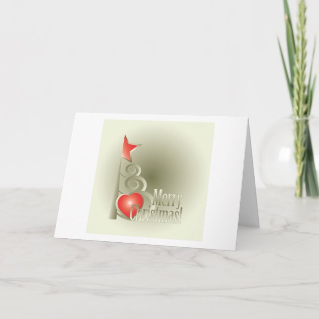 Herz für Weihnachten Karte (Vorderseite)